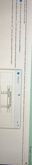 This Quit: 13pts possible O Calotate the reorder