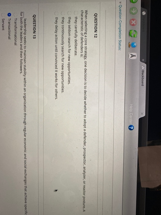 Blackboard X Help Center ? Question Completion