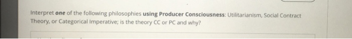 CC and PC are consumer and producer consiousness.