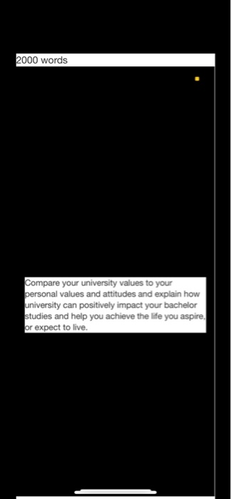 2000 words Compare your university values to your