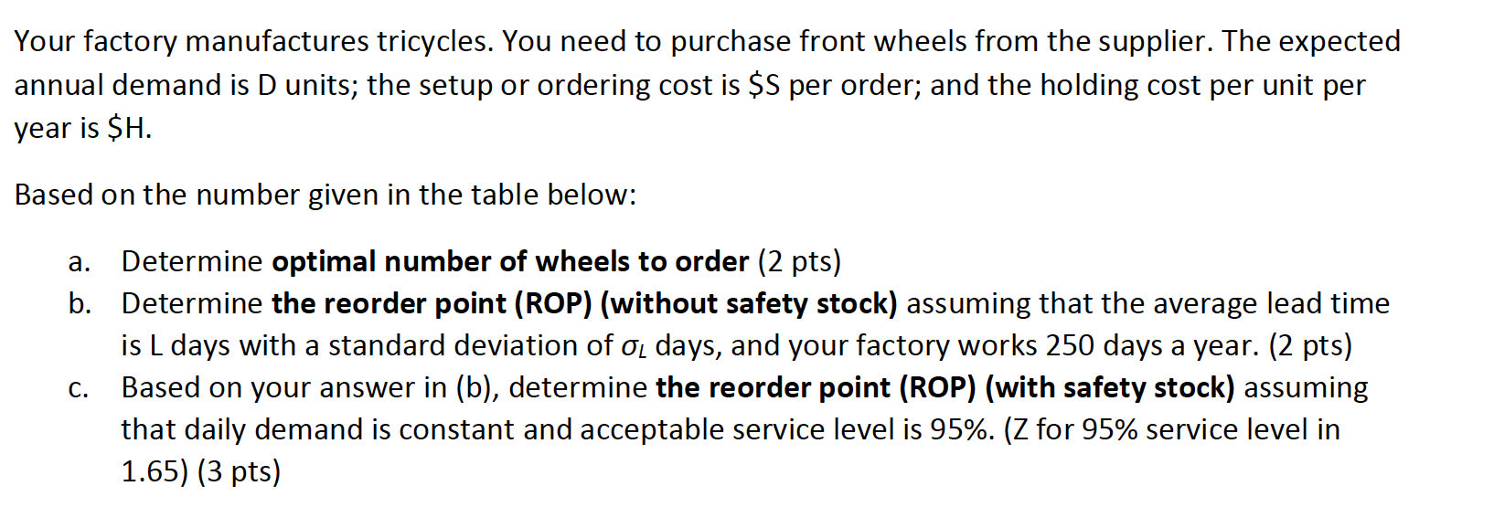 D= 1700 H= 0.9 S=6 L=6 L= 1.44 Your factory