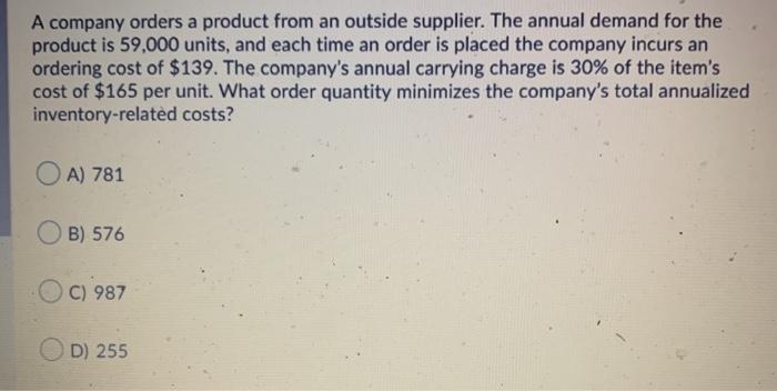 A hair salon orders shampoo every week from its