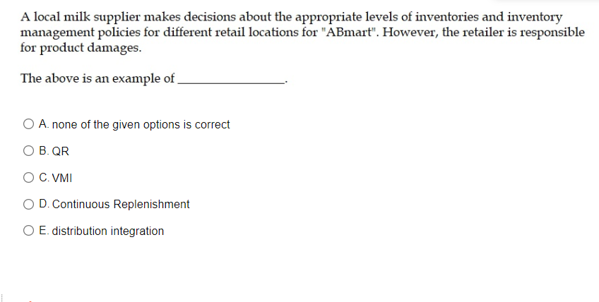 15. Consider the example of a manufacturer (such