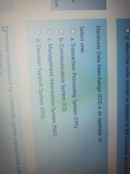 d. when the order should be shipped to the