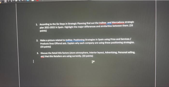 1. According to the Six Steps in Strategic