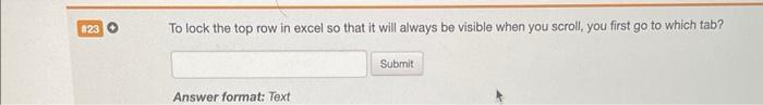 To lock the top row in excel so that it will