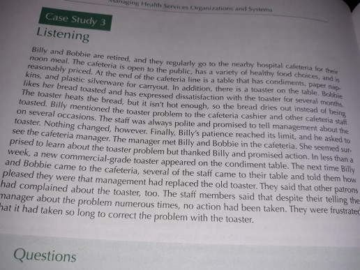 case study 3 ( listening) d, d the cafeteria