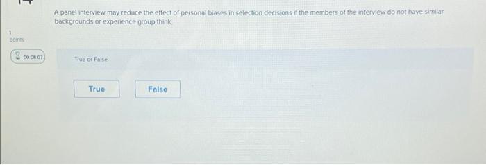 A panel interview may reduce the effect of