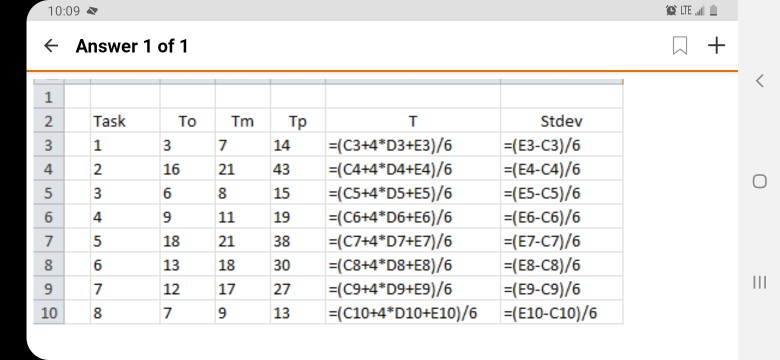 how to enter the excel formulas for the equations