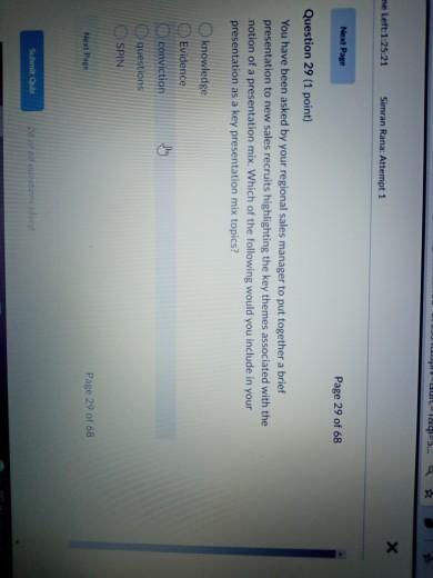 se left 1:25:21 Simran Rana: Attempt 1 Page 29 of