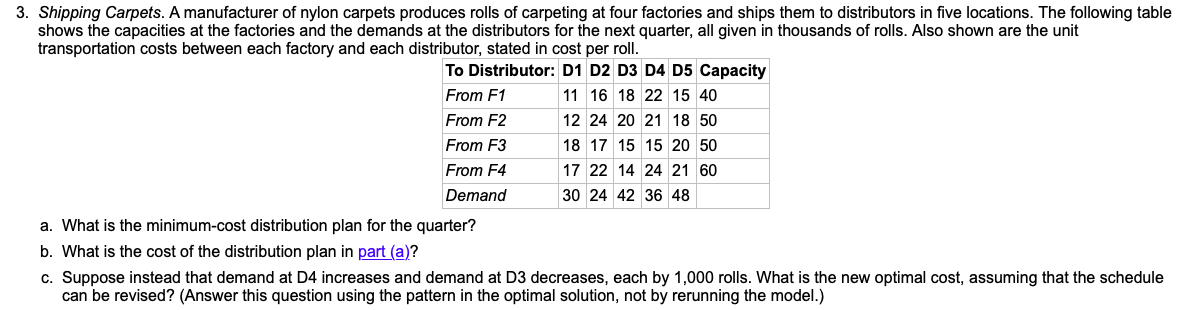 3. Shipping Carpets. A manufacturer of nylon