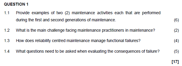 (6) QUESTION 1 1.1 Provide examples of two (2)