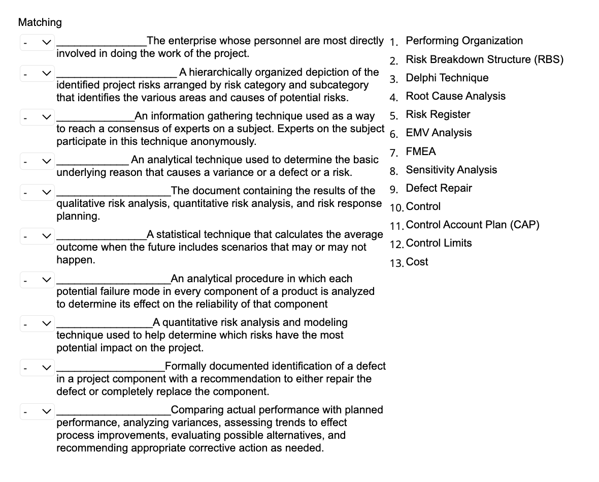 Matching The enterprise whose personnel are most