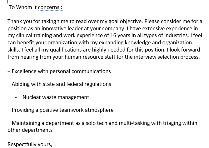 I need help with my cover letter and resume. Can