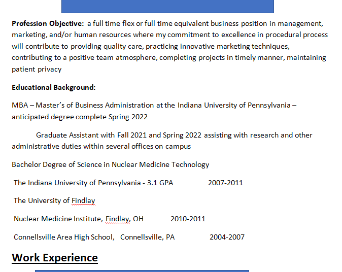 I need help with my cover letter and resume. Can