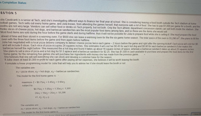 q 5 other options Completion Status: ESTION 5