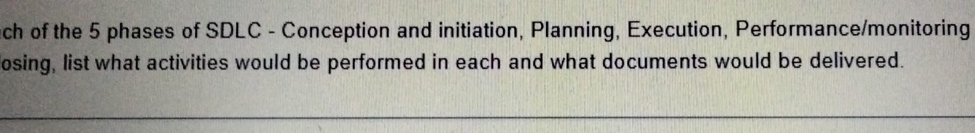 ch of the 5 phases of SDLC - Conception and