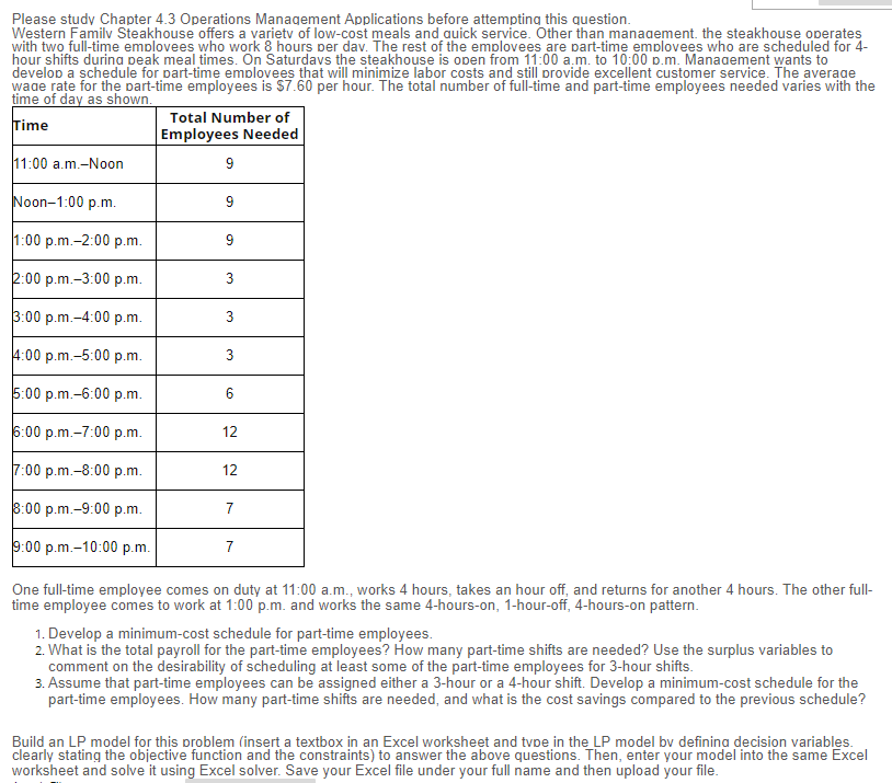 question 2 Please study Chapter 4.3 Operations