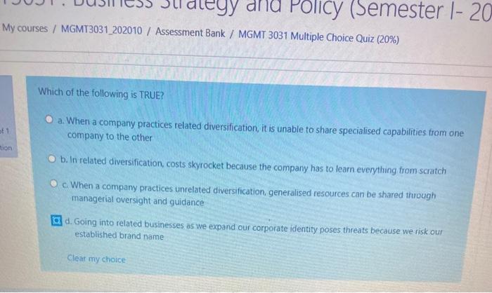 dleyy and Policy (Semester 1- 20 My courses /