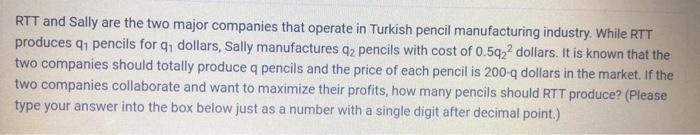 write the final answer clearly please RTT and