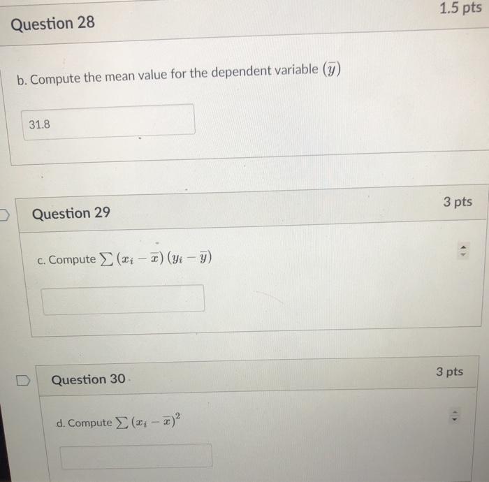 You are given five observations for two