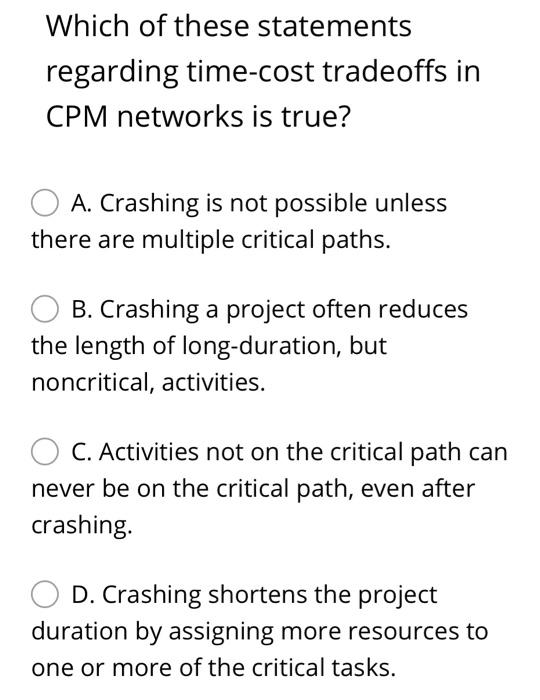 In a CPM network, non-critical activities that