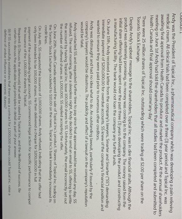 vuesto Andy was the President of Topical Inc., a