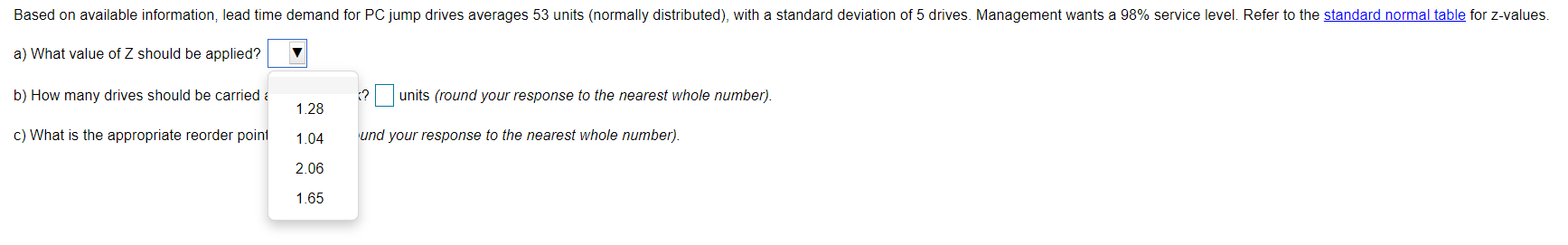 Based on available information, lead time demand