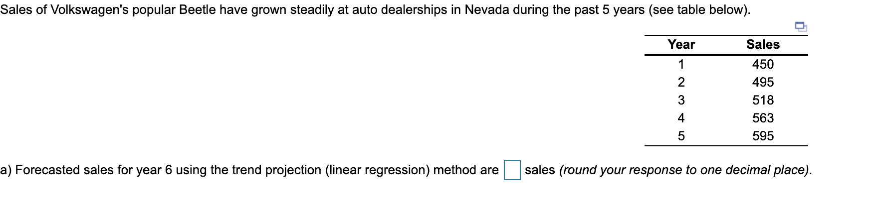2. The MAD for a linear regression