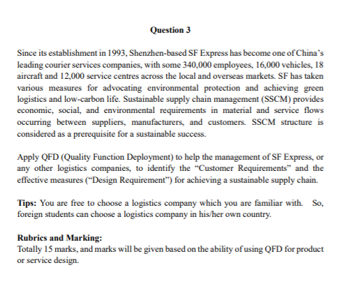 Question 3 Since its establishment in 1993,