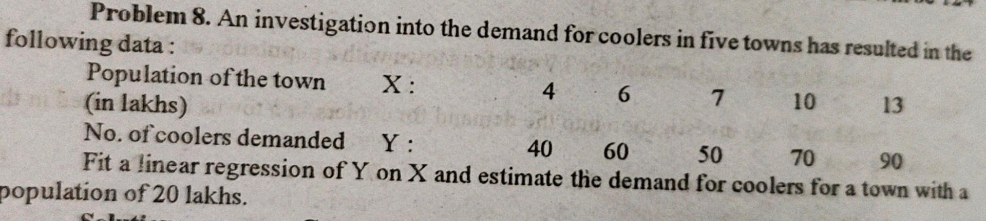 draw a table and correct solutions Problem 8. An