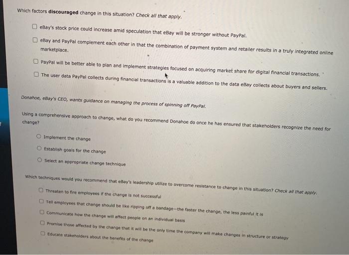 Management in the News In 2001, eBay acquired