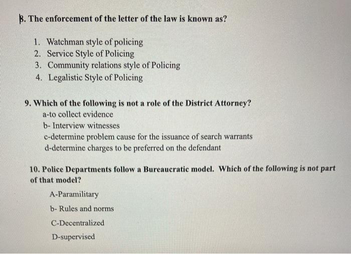 B. The enforcement of the letter of the law is