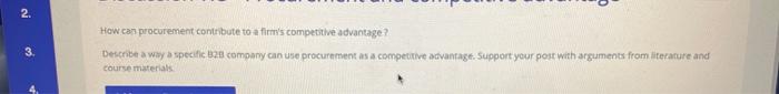 2. How can procurement contribute to a firm's