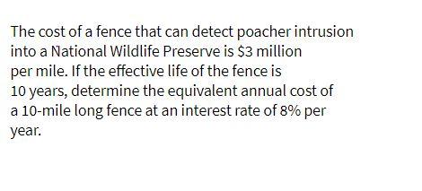 The cost of a fence that can detect poacher