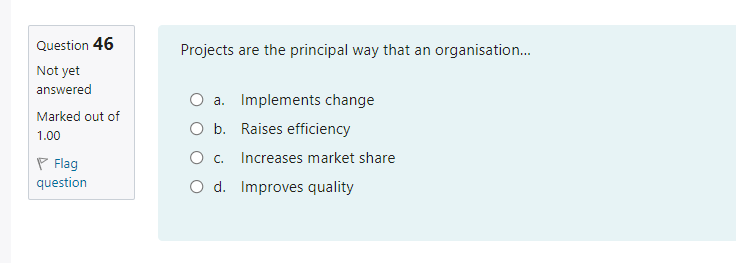 Projects are the principal way that an