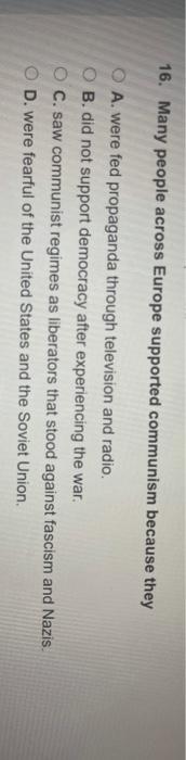 many people across europe supported communism