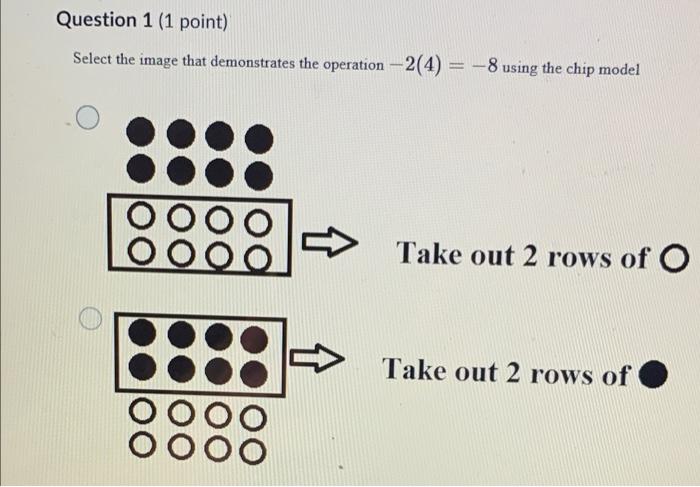  Question 1 (1 point) Select the image that demonstrates the operation