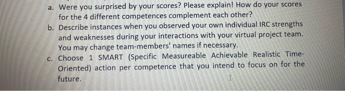 Refer to the IRC Report given below as a