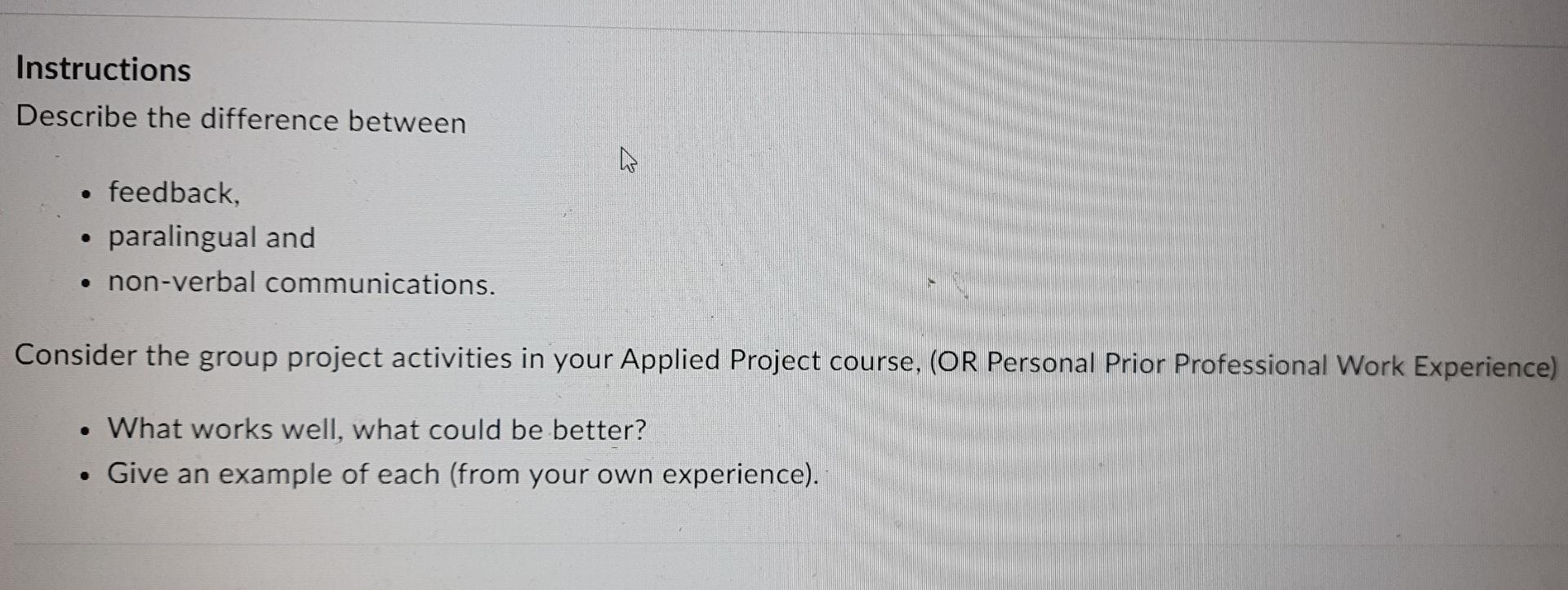 Instructions Describe the difference between