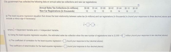 Need help on A,B,C Where y= Dependent Variable