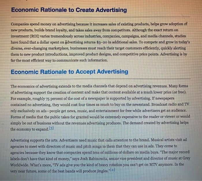 Describe the economic rationale for creating,