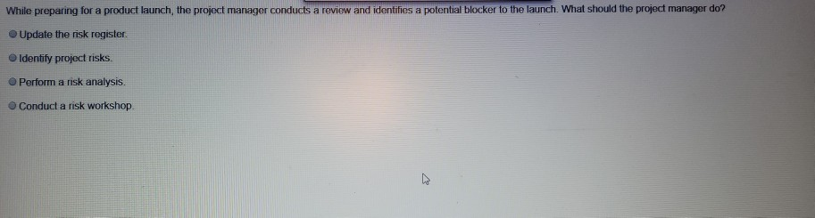 While preparing for a product launch, the project