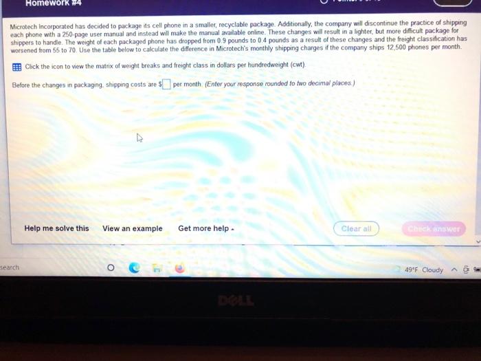 Homework .4 Microtech Incorporated has decided to