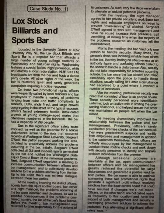 1. What do you see as the problem in this case?