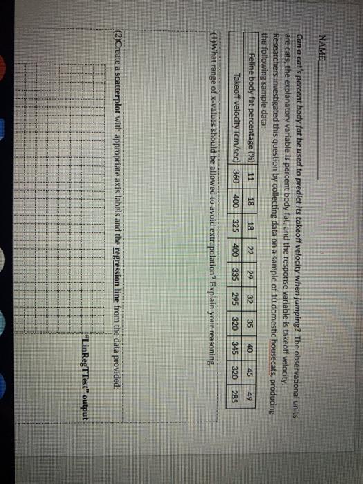 Can you hand draw the scatter plot ? NAME Can a