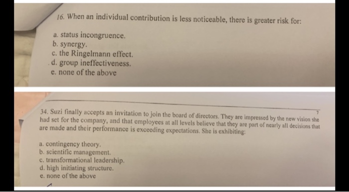 16. When an individual contribution is less