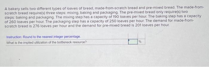 A bakery sells two different types of loaves of