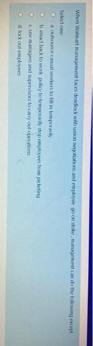 When Walmart management faces deadlock with union