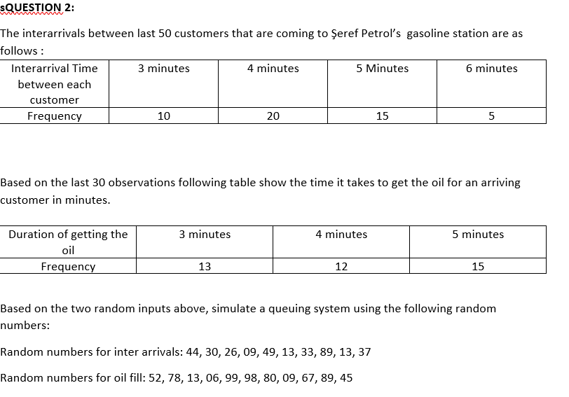 QUESTION 2: The interarrivals between last 50